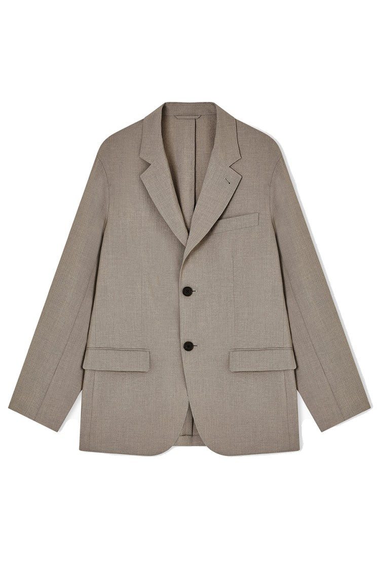 Emporio Armani Khaki Polyester Notch-Lapel Blazer
