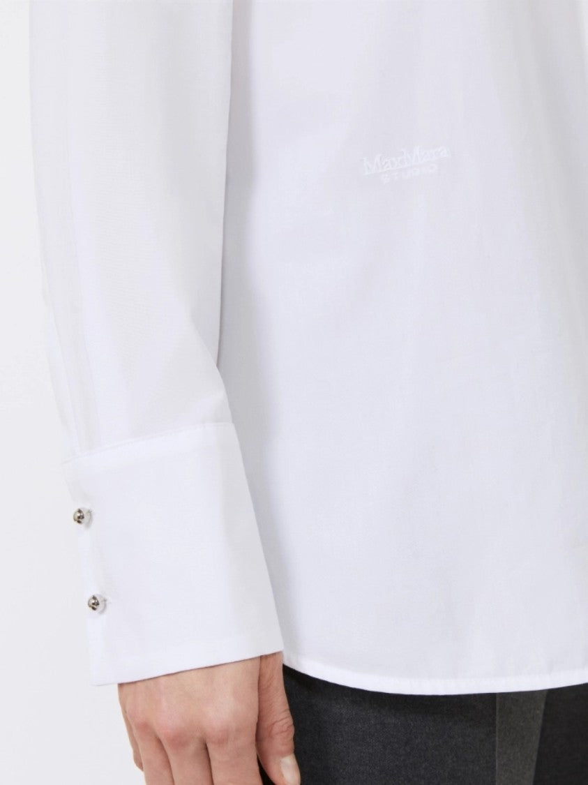 Max Mara Optical White Silk Blend Shirt