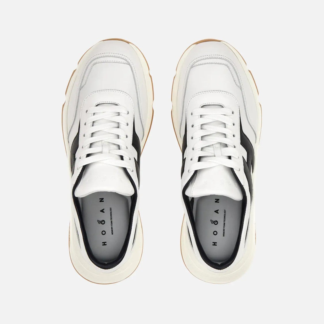 Hogan Hyperlight Allacciato H Sneakers In White Blue