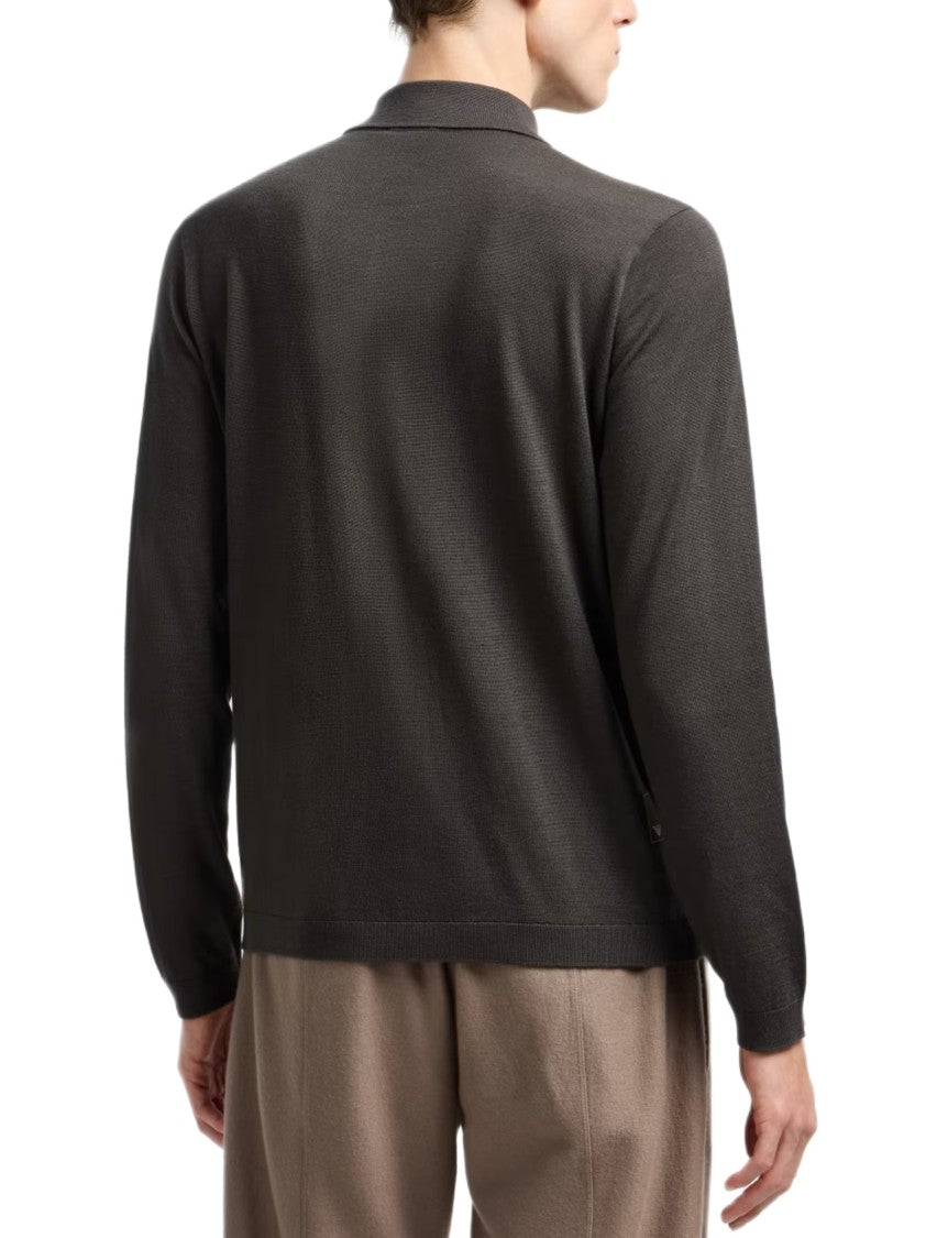 Emporio Armani Classic Front-Button Cardigan In Pure Virgin Wool