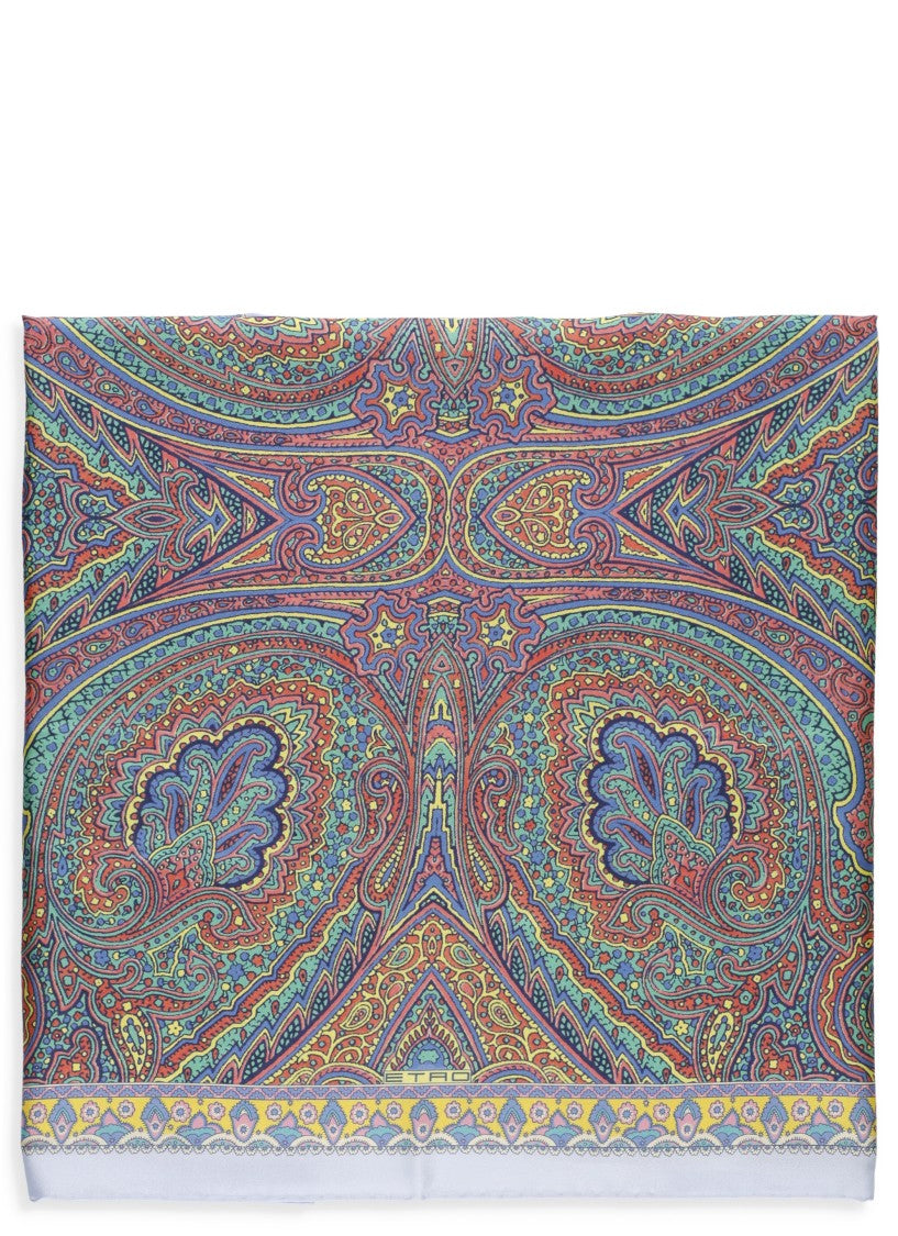 Etro Multicolor Paisley Silk Shawl With Delicate Edges