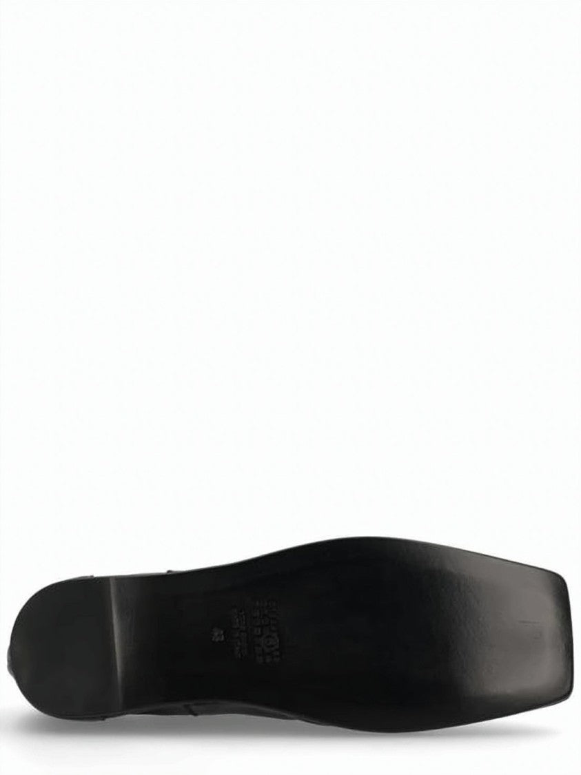 Mm6 By Maison Margiela Pointed Toe Black Leather Dress Shoes