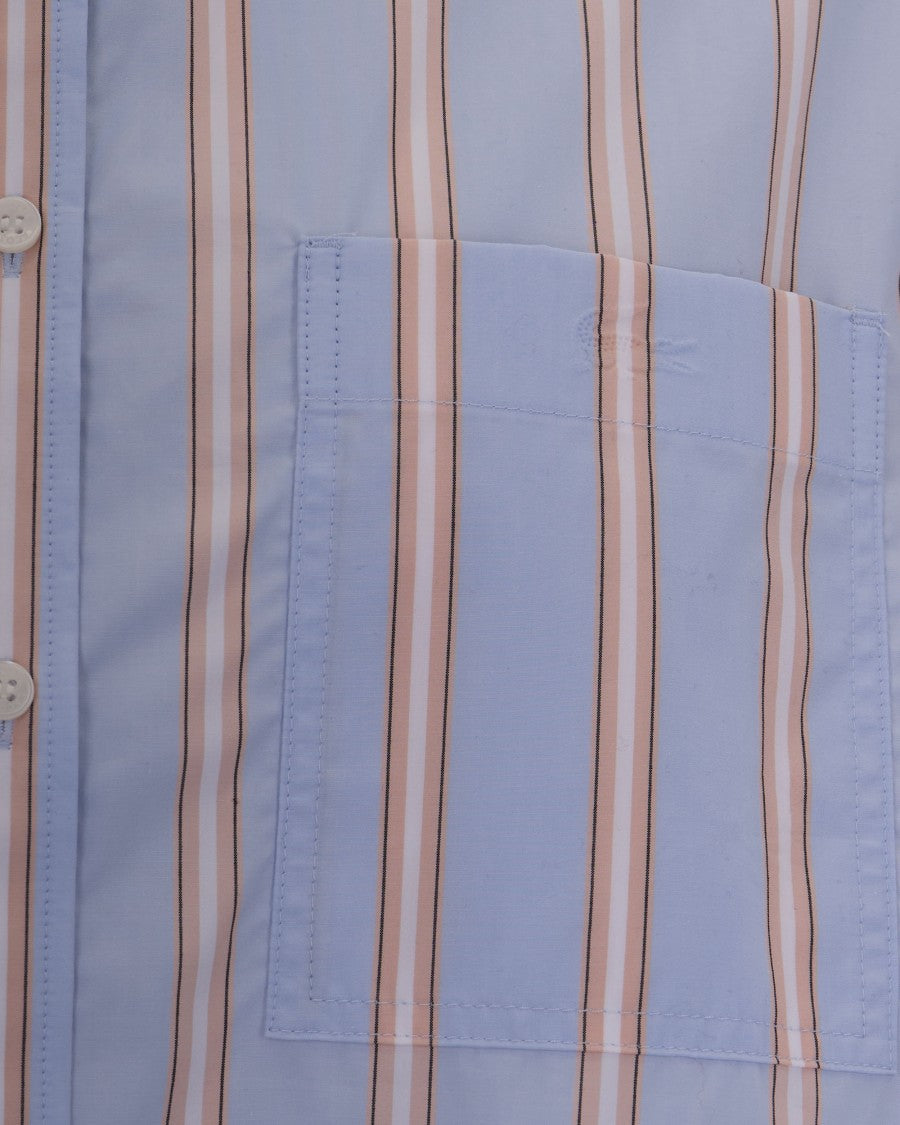 Lacoste Oversized Striped Poplin Shirt With Embroidered Crocodile