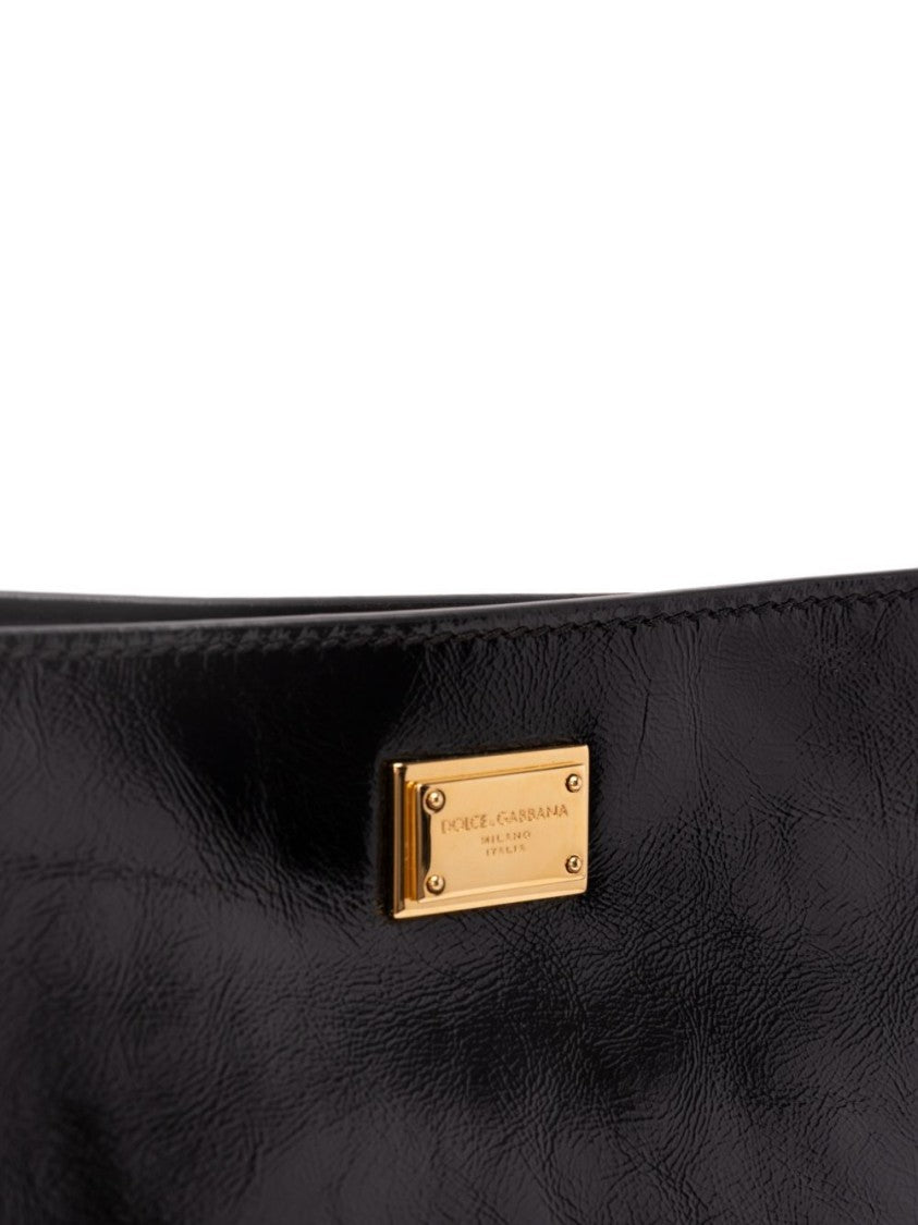Dolce & Gabbana Glossy Calf Leather Rectangular Bag