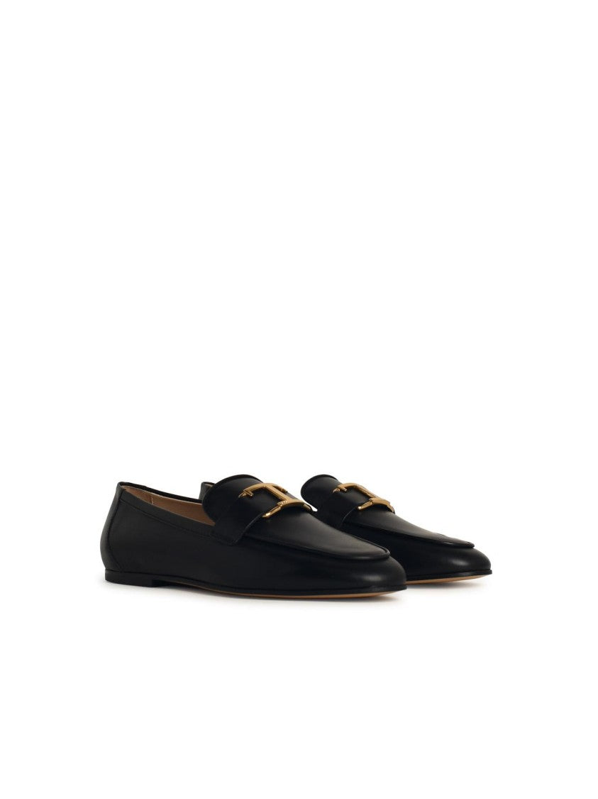 Tod's Black Leather Loafers