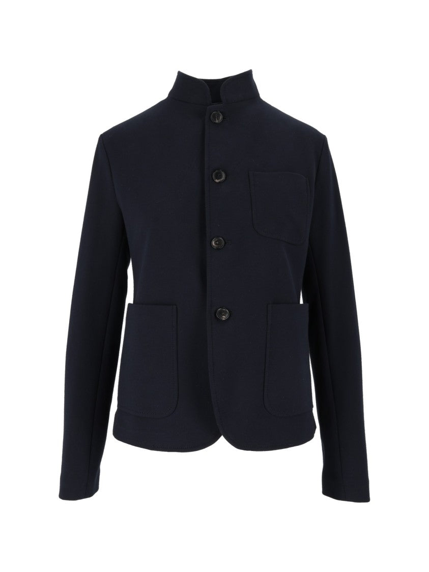 Circolo 1901 Slim-Fit High Collar Four-Button Fleece Jacket