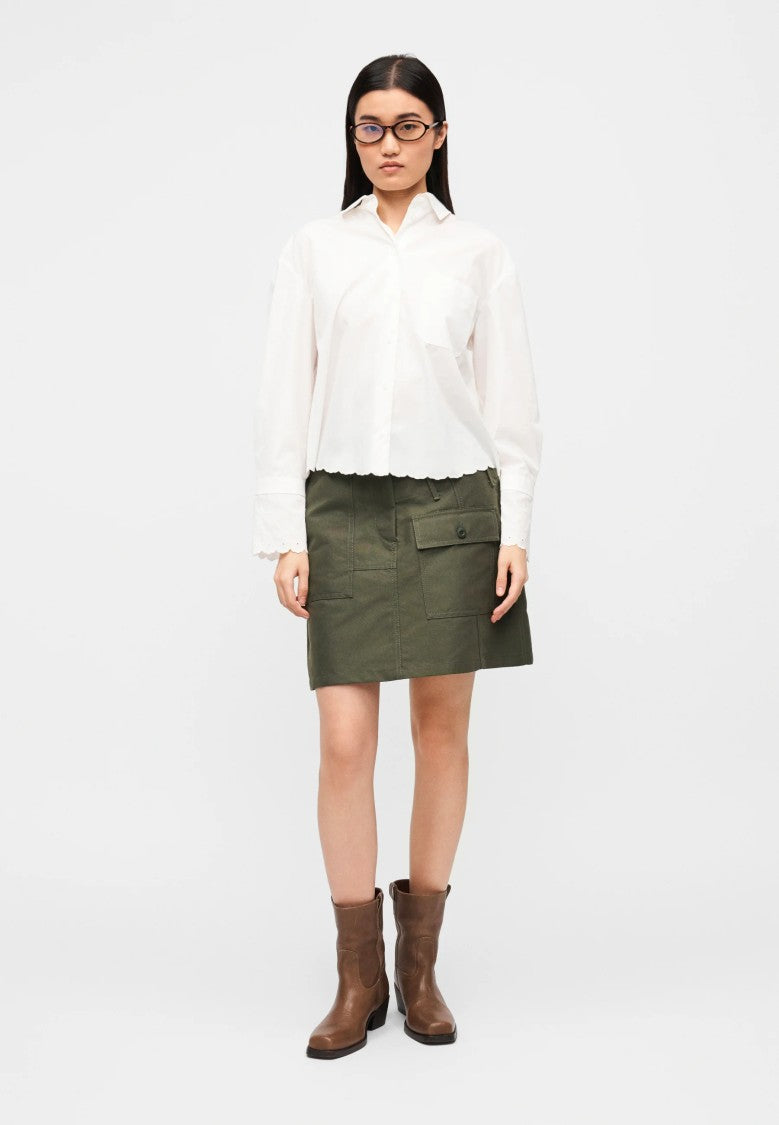 Max Mara Ivory White Cotton Blend Shirt