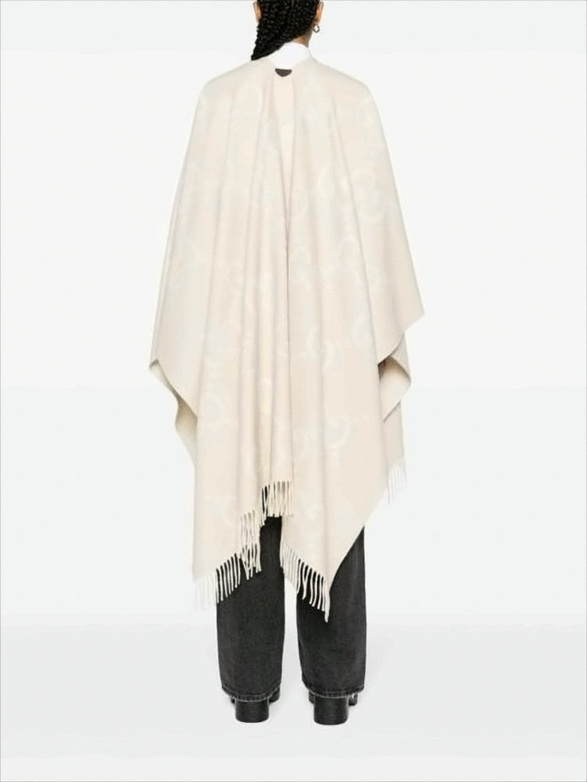 Gucci Flowing Cashmere Cape With Fringed Edges