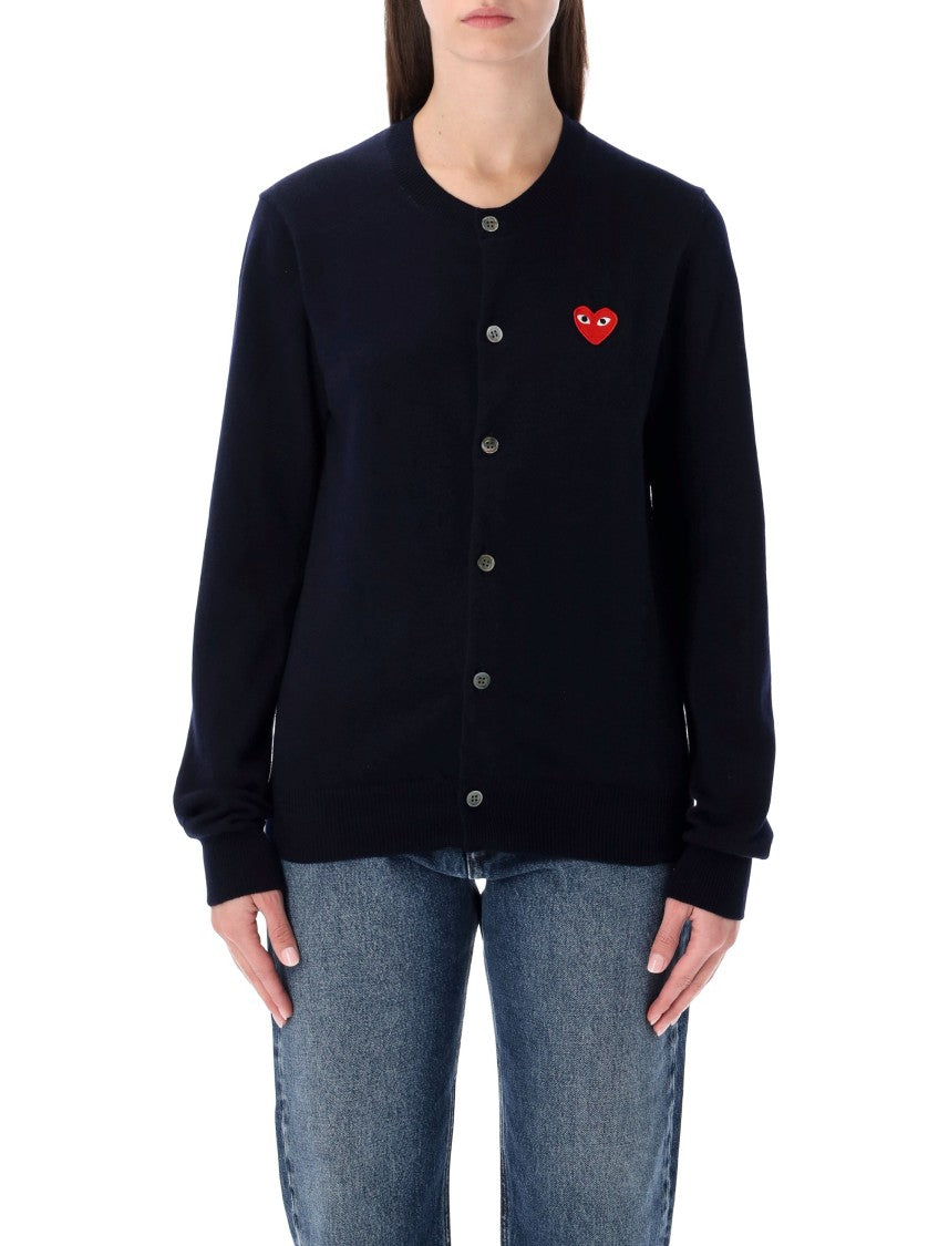 Comme Des Garçons Play Wool Cardigan With Red Heart