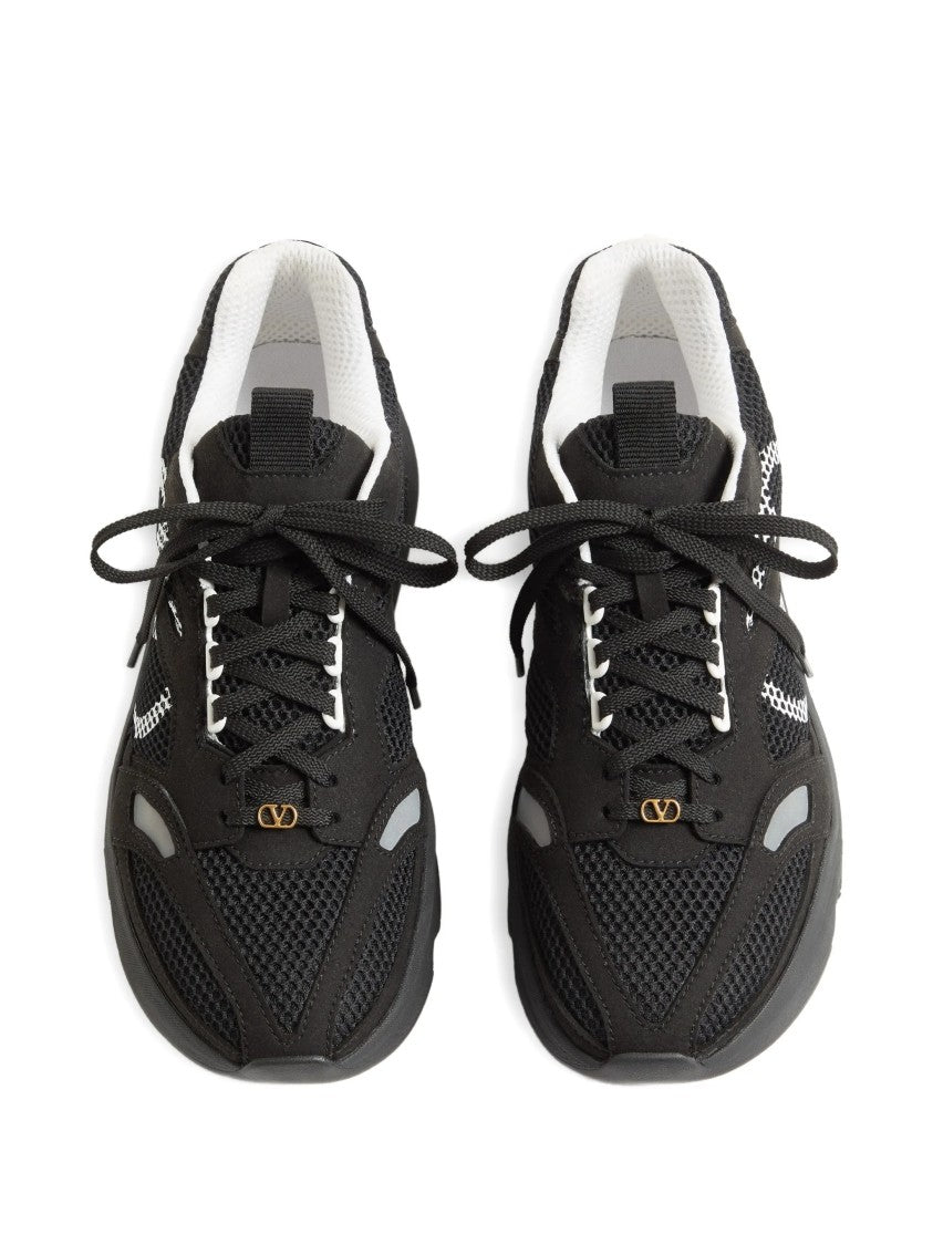 Valentino Black Demivee Mesh Sporty Sneakers