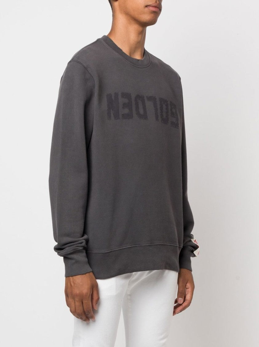 Golden Goose Relaxed-Fit Grey Sweatshirt With Tonal Logo