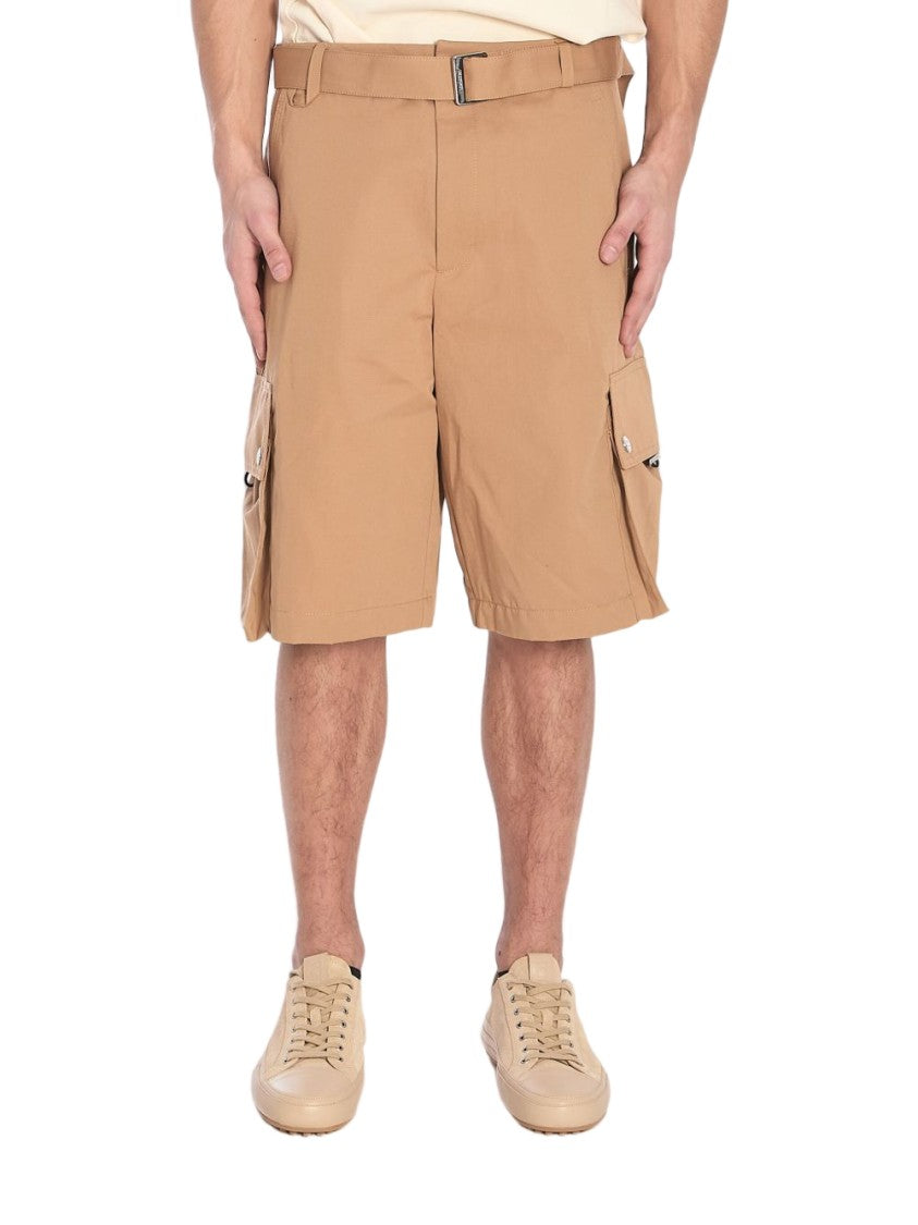 Jacquemus Brown Belted Cargo Pocket Cotton Shorts