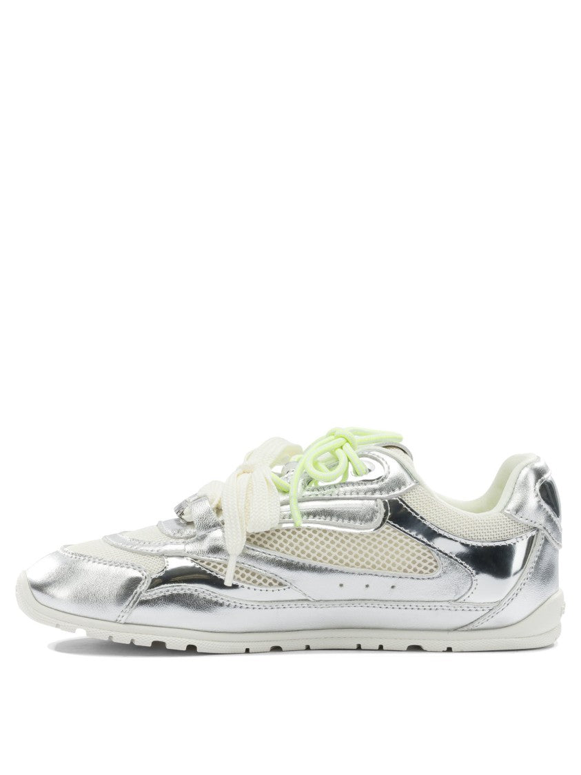 Pinko Silver Sneakers With Leather