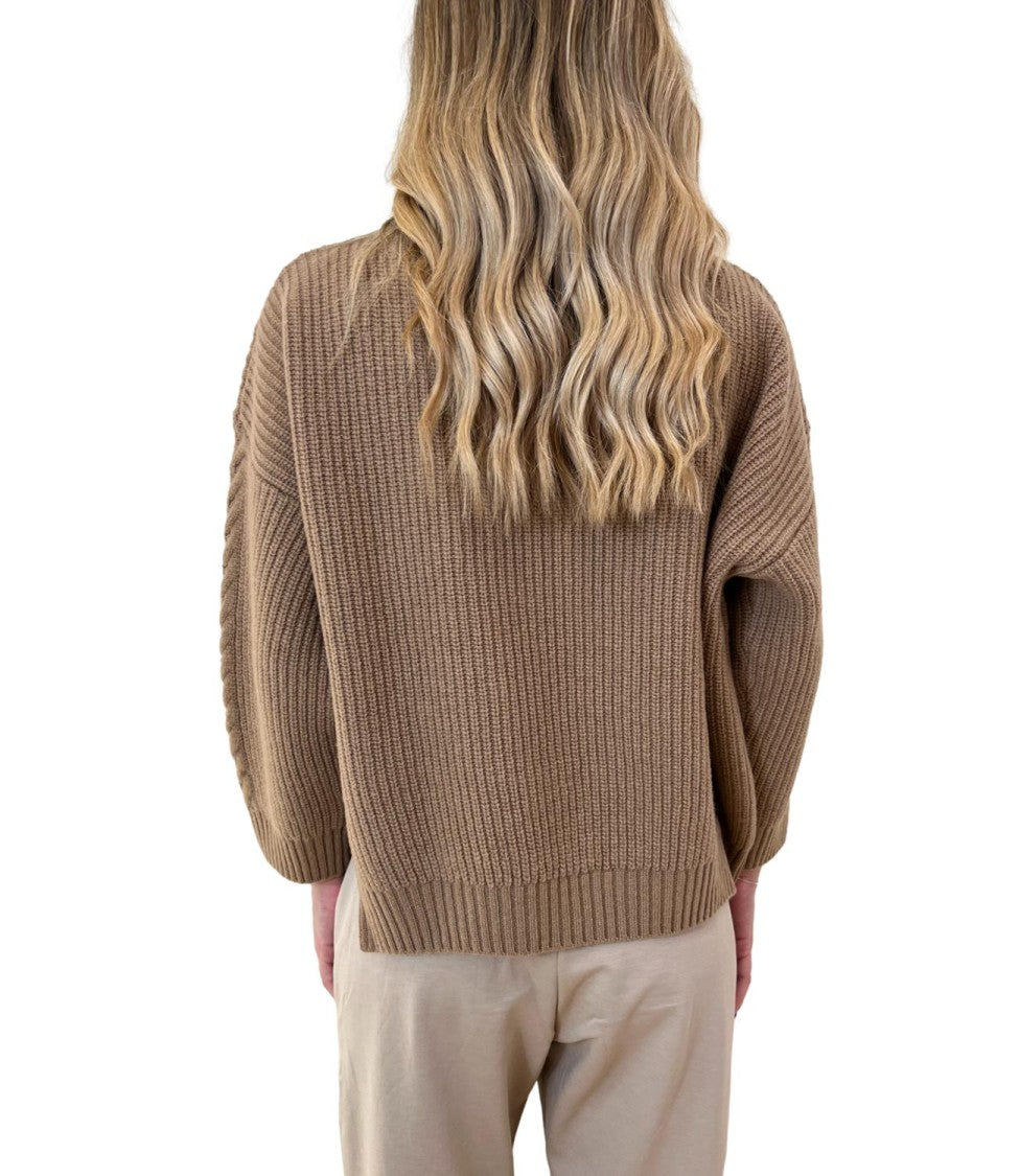 Max Mara Textured Cable Knit Sweater With High Neckline