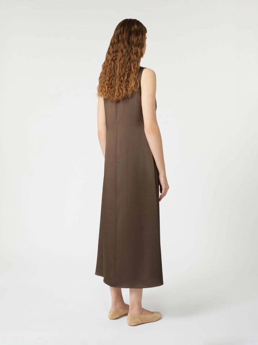 Max Mara Flowing Midi Dress With Delicate Lace Detailing