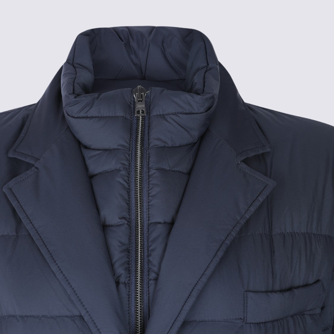 Herno Quilted Padded Coat With Tailored Blazer Collar