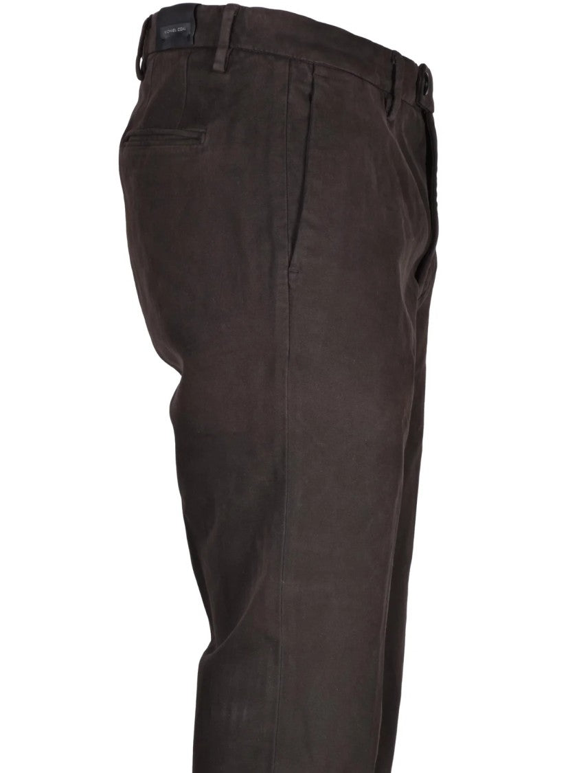 Michael Coal Slim Fit Brown Trousers With Tailored Silhouette And Refined Details
