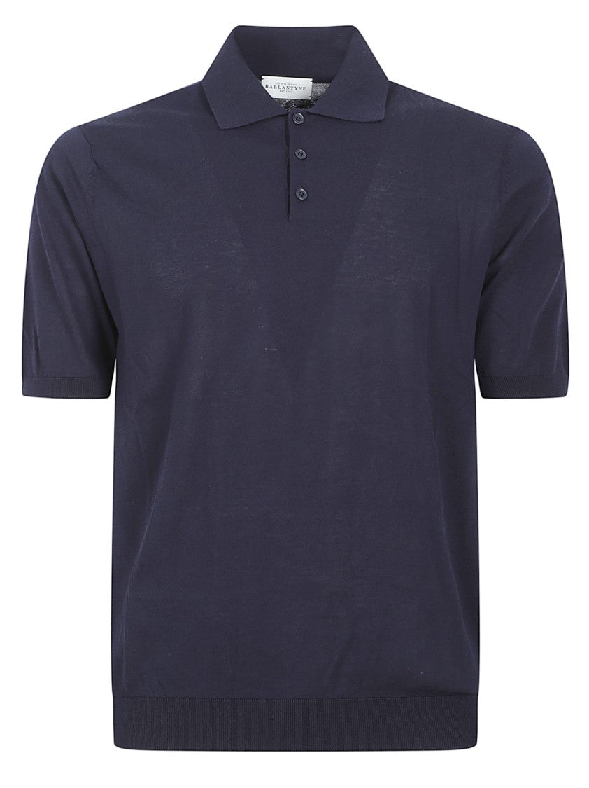 Ballantyne Smooth Cotton Polo Shirt With Traditional Collar