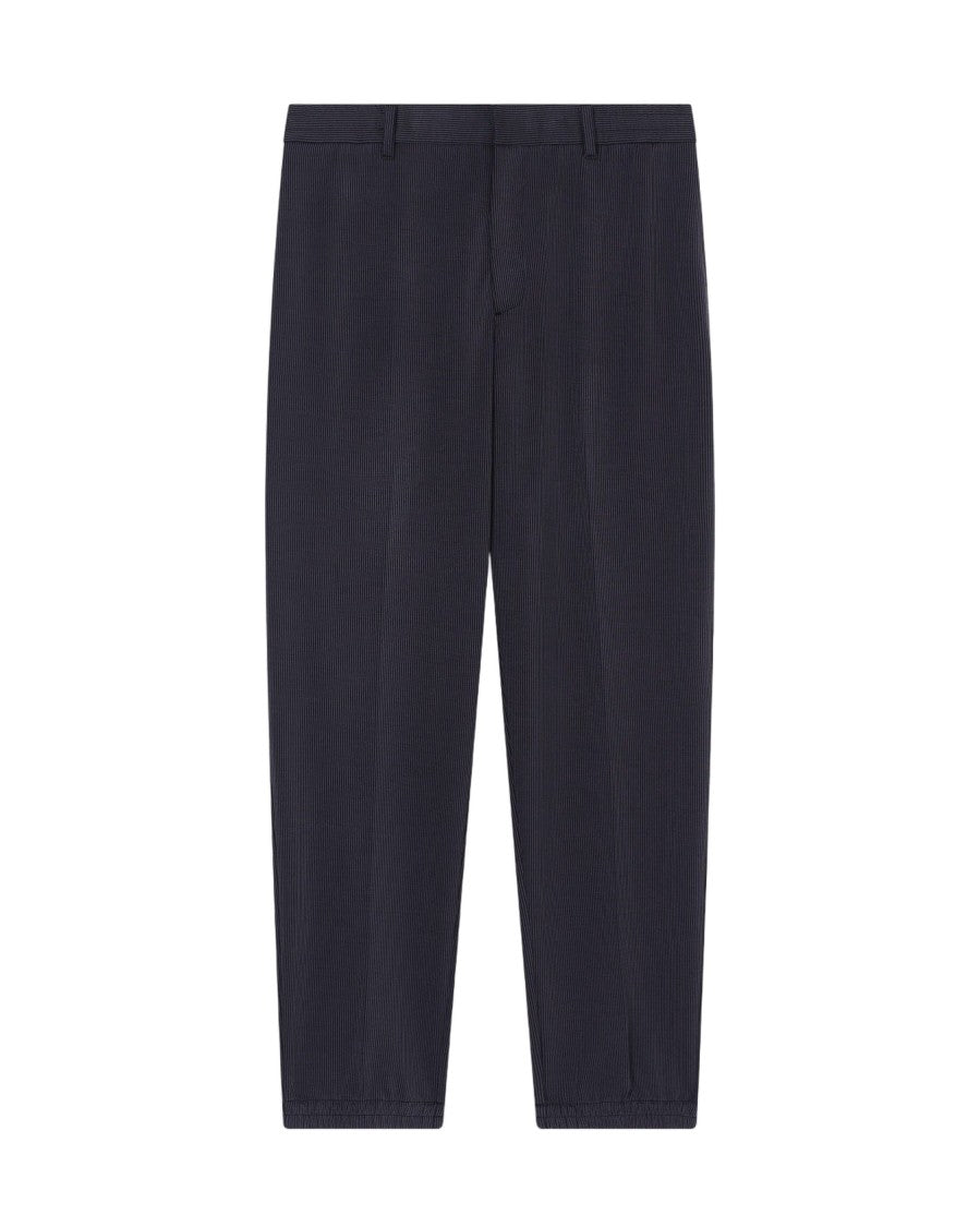 Emporio Armani Ribbed Caviar Trousers With Tailored Fit