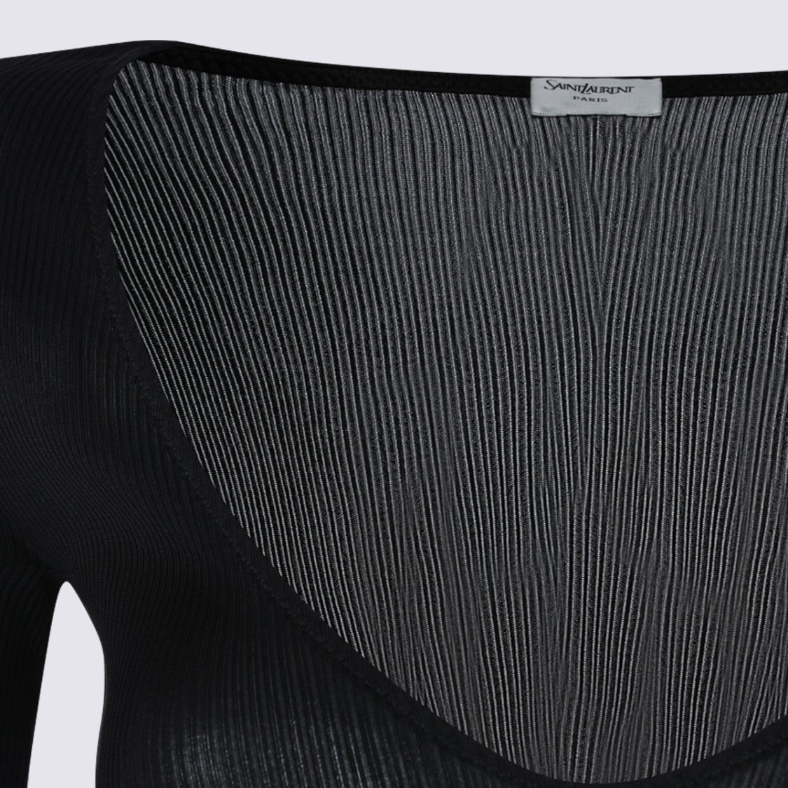 Saint Laurent Fitted Long-Sleeved Top With Deep Scoop Neckline