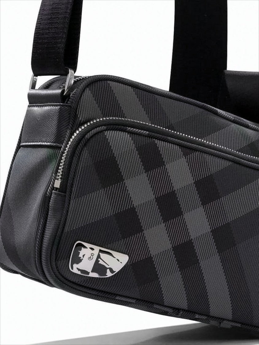 Burberry Subtly Checkered Black Crossbody Bag