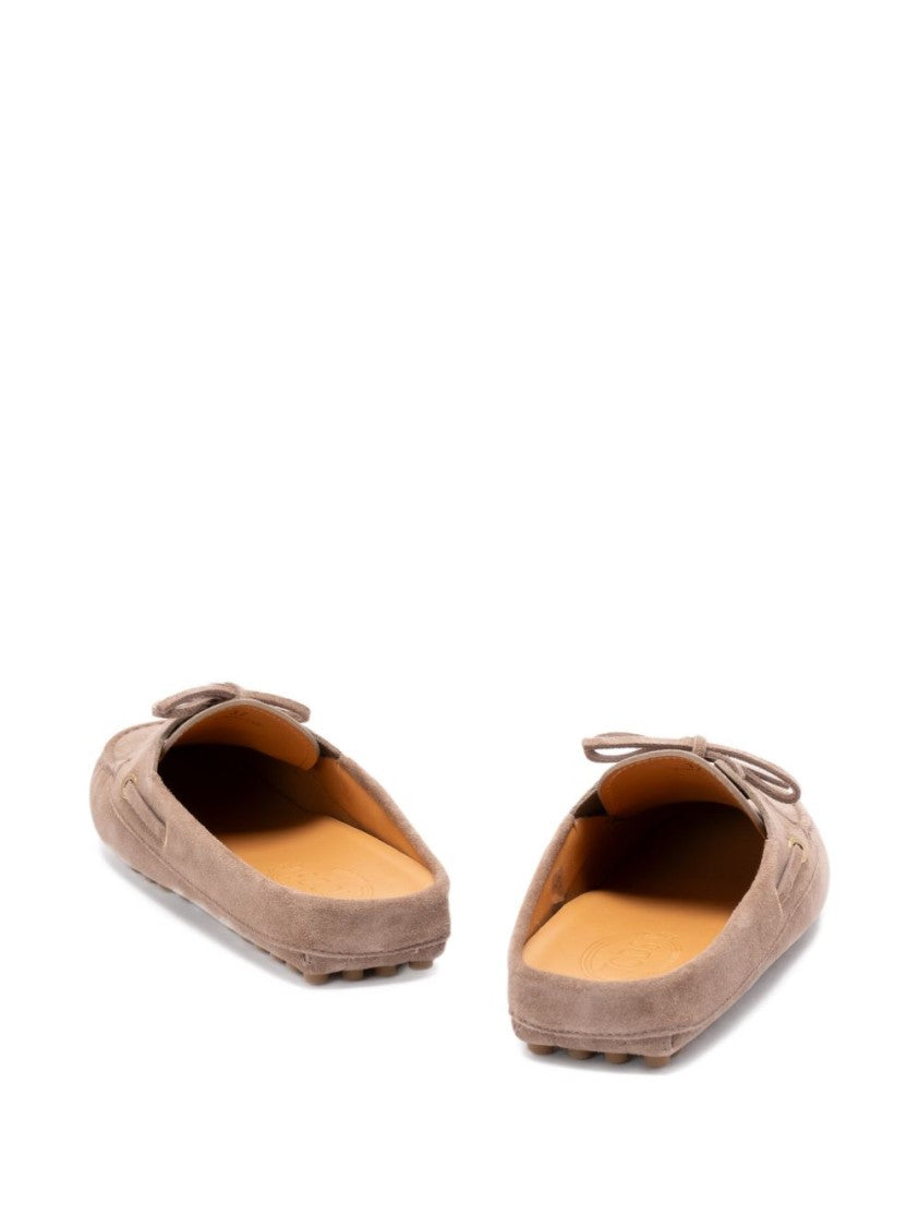 Tod's Slip-On Loafers In Soft Calf Leather With Decorative Lace Bow