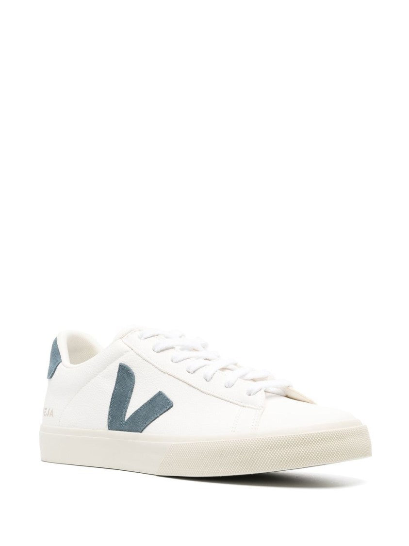 Veja White Campo Chromefree Grained Leather Sneakers