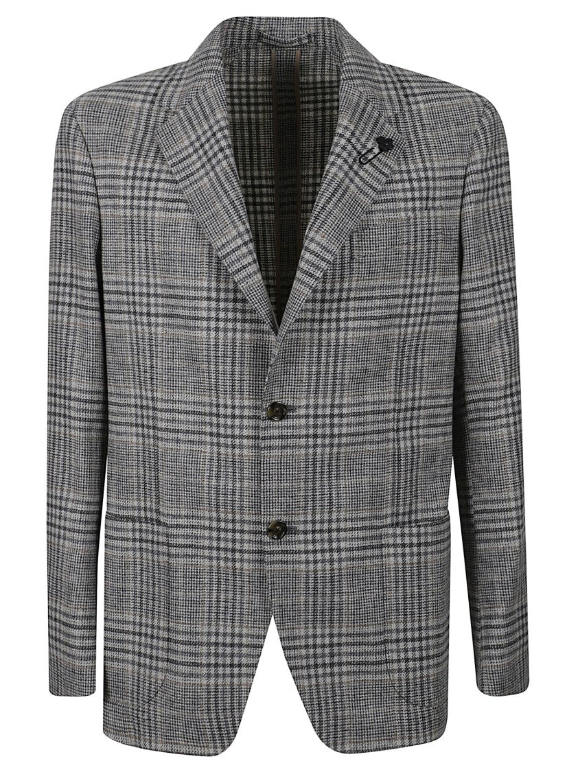 Lardini Pied-De-Poule Pattern Wool Blend Lardini Jacket