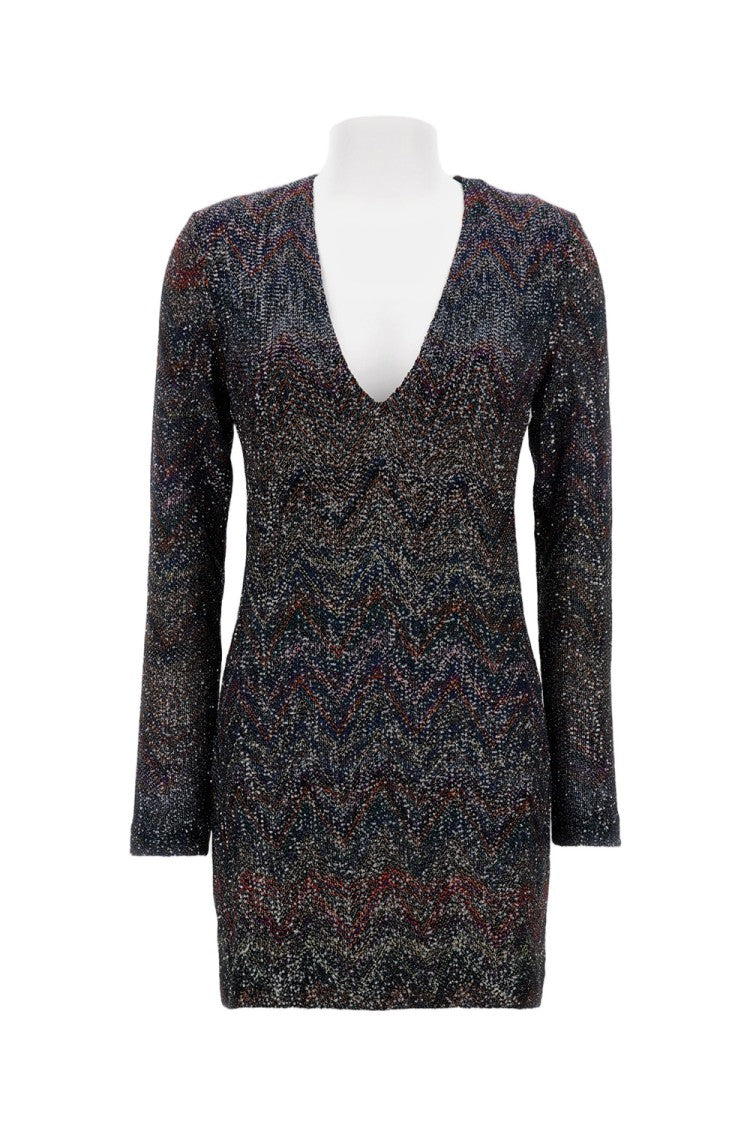 Missoni V-Neck Sequined Short Dress