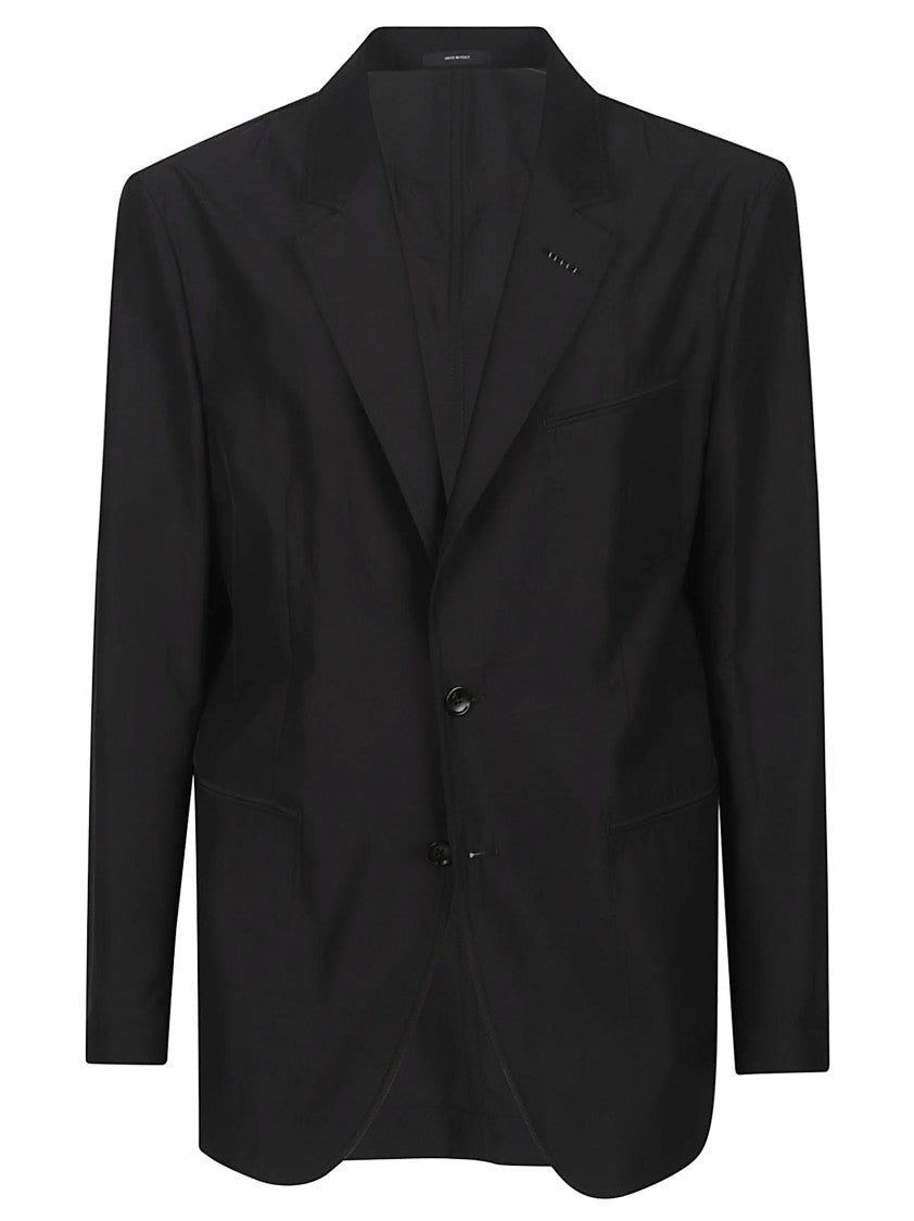 Tom Ford Black Single Breasted Polyester-Blend Blazer