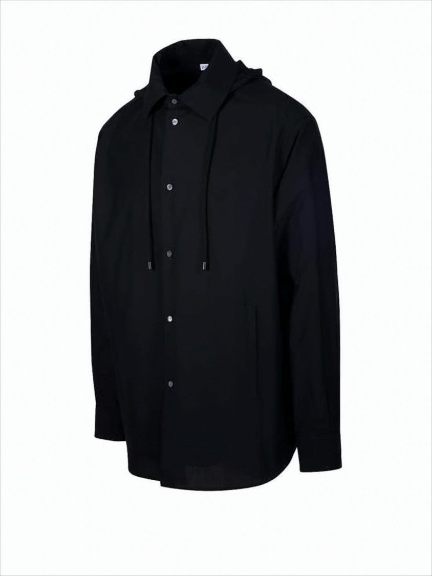 Loewe Relaxed-Fit Black Cotton Jacket With Hood