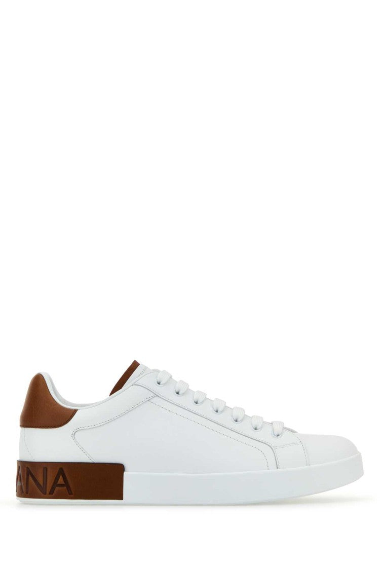 Dolce & Gabbana White Leather Portofino Sneakers