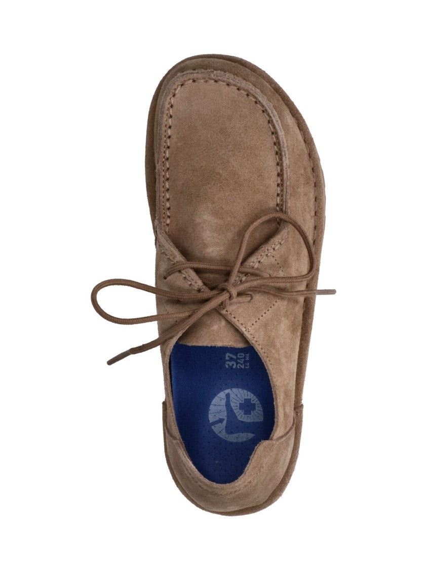 Birkenstock Taupe Utti Lace Leather Derby Shoes