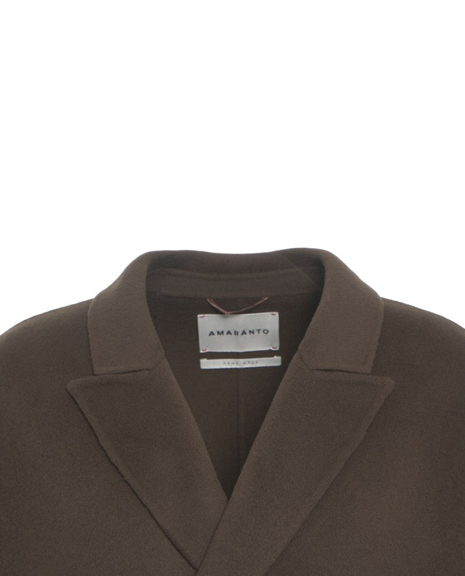 Amaranto Double-Breasted Oversized Wool-Cashmere Blend Coat