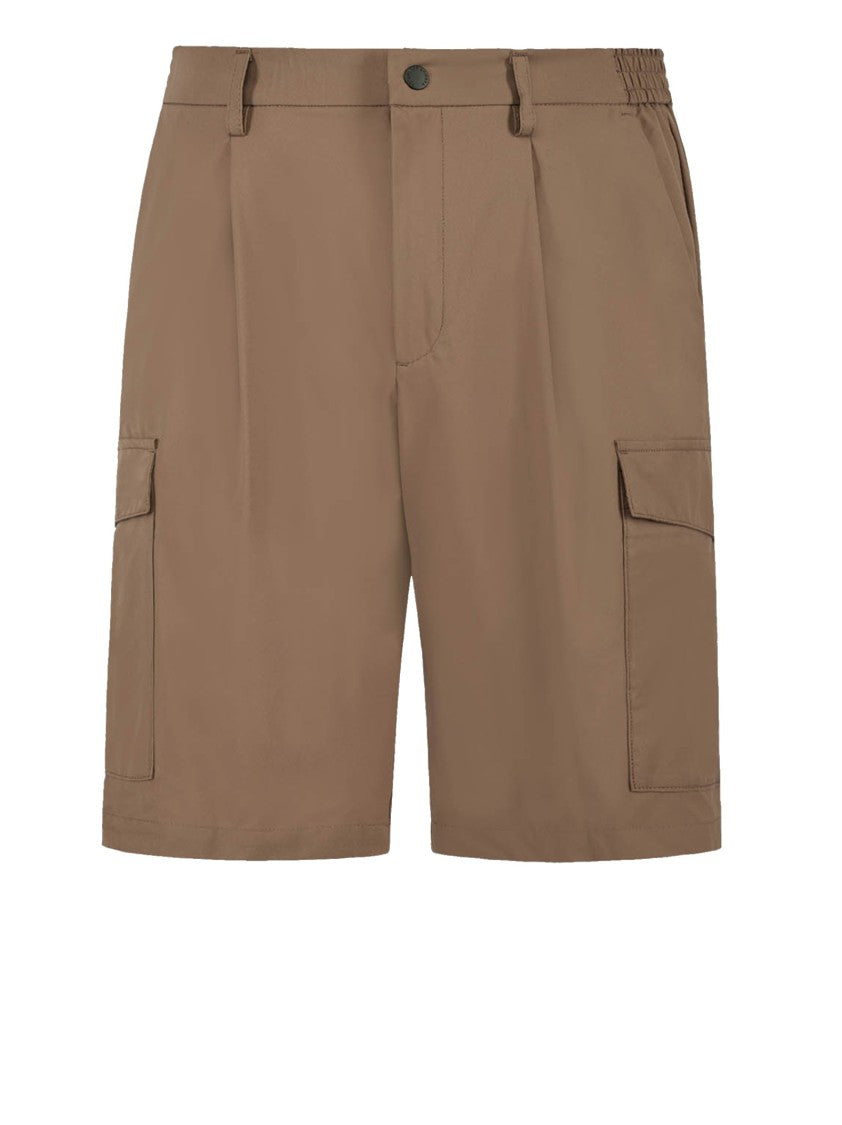 People Of Shibuya Tailored Cargo Shorts With Elastic Back And Button Closure