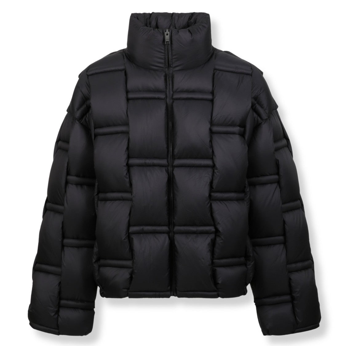 Raxxy Geometric Quilted Short Puffer Jacket