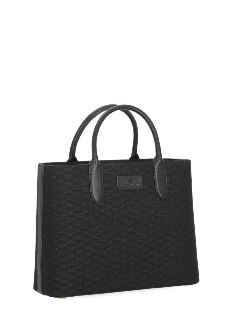 Elisabetta Franchi Structured Monogram Bag With Dual Handles