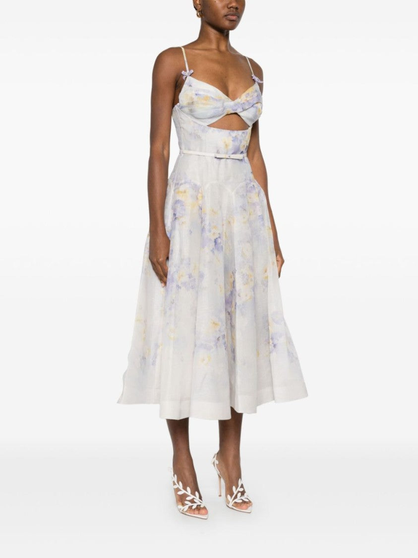 Zimmermann Lilac Twisted Bodice Midi Dress