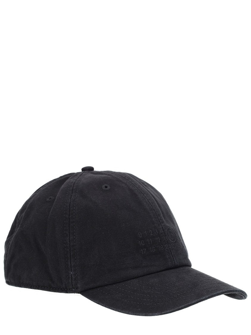 Mm6 By Maison Margiela Structured Crown Curved Brim Cotton Baseball Hat