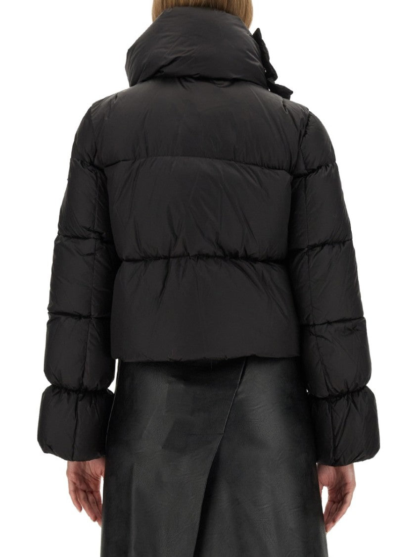 Add Cropped Black Jacket With High Collar