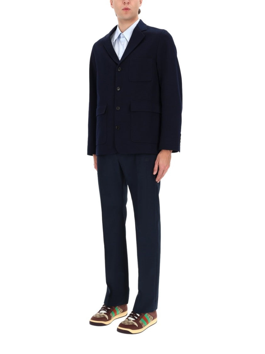 Gucci Tailored Single-Breasted Jacket With Notched Lapel And Three-Patch Pockets