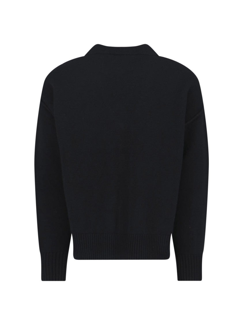 Ami Paris Black Ami De Cœur Wool Cardigan