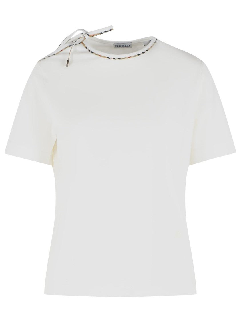 Burberry 'Frankie Bow' White Cotton T-Shirt