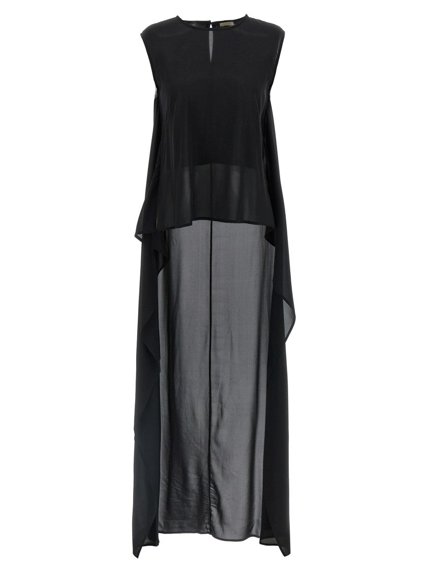 Di.La3 Pari' Silk Top With Dramatic Train