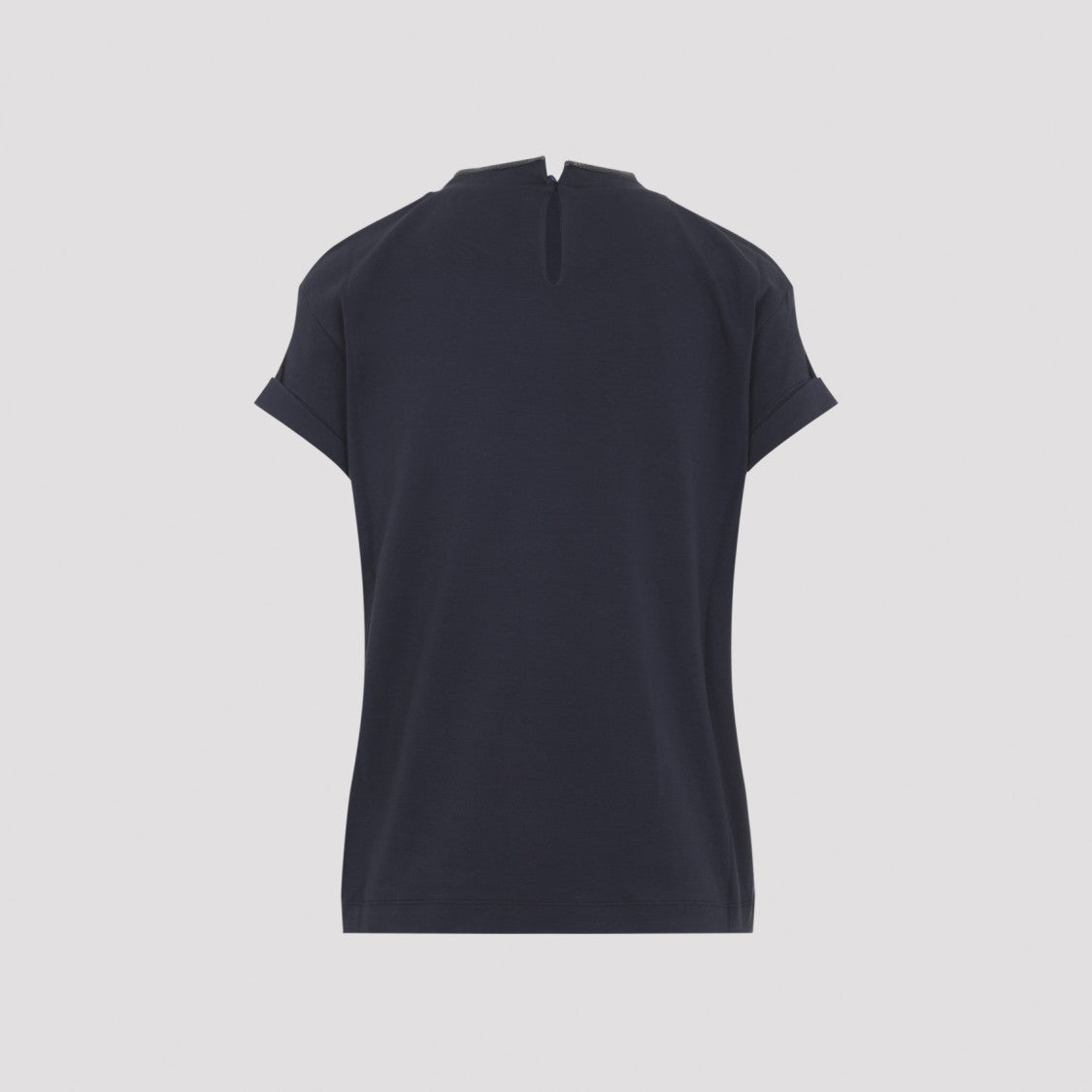 Brunello Cucinelli Pearl-Adorned Cotton-Elastane T-Shirt