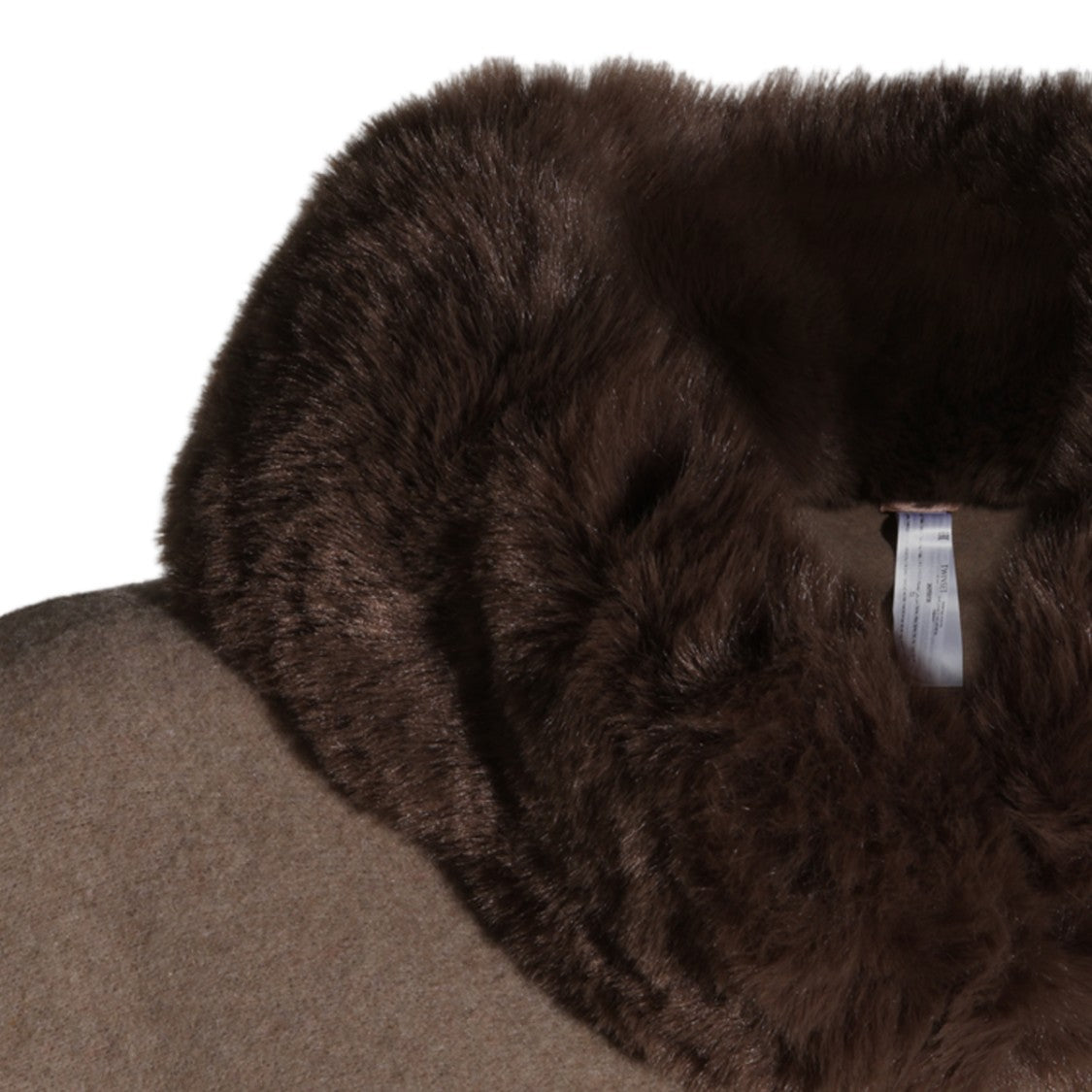 Twin-Set Plush Fur Trim Cape Jacket