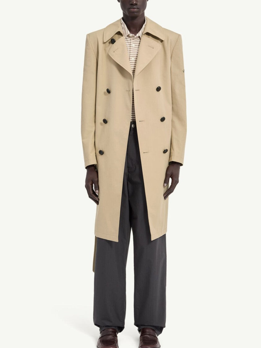 Mm6 By Maison Margiela Beige Belted Waist Cotton Trench Coat