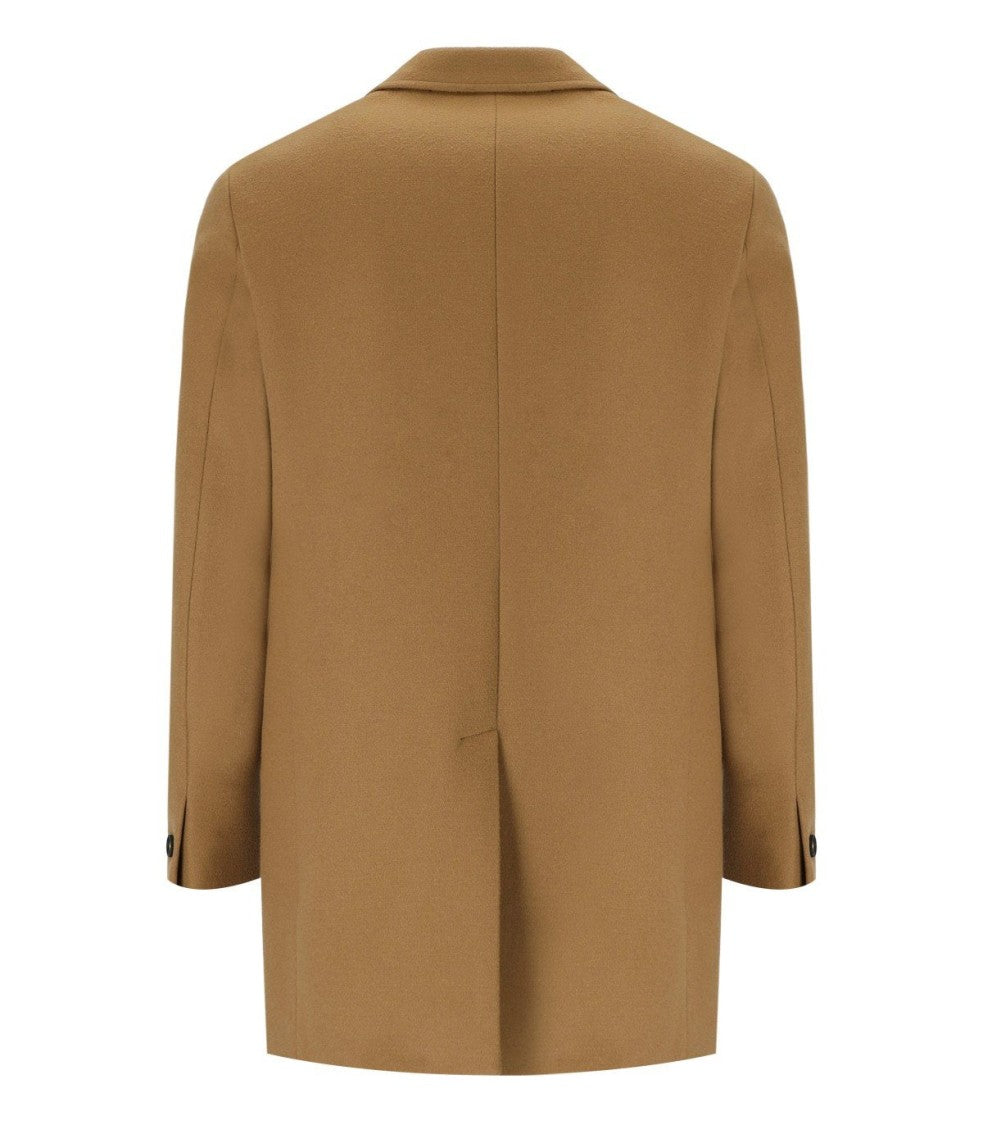 Manuel Ritz Camel Single-Breasted Coat