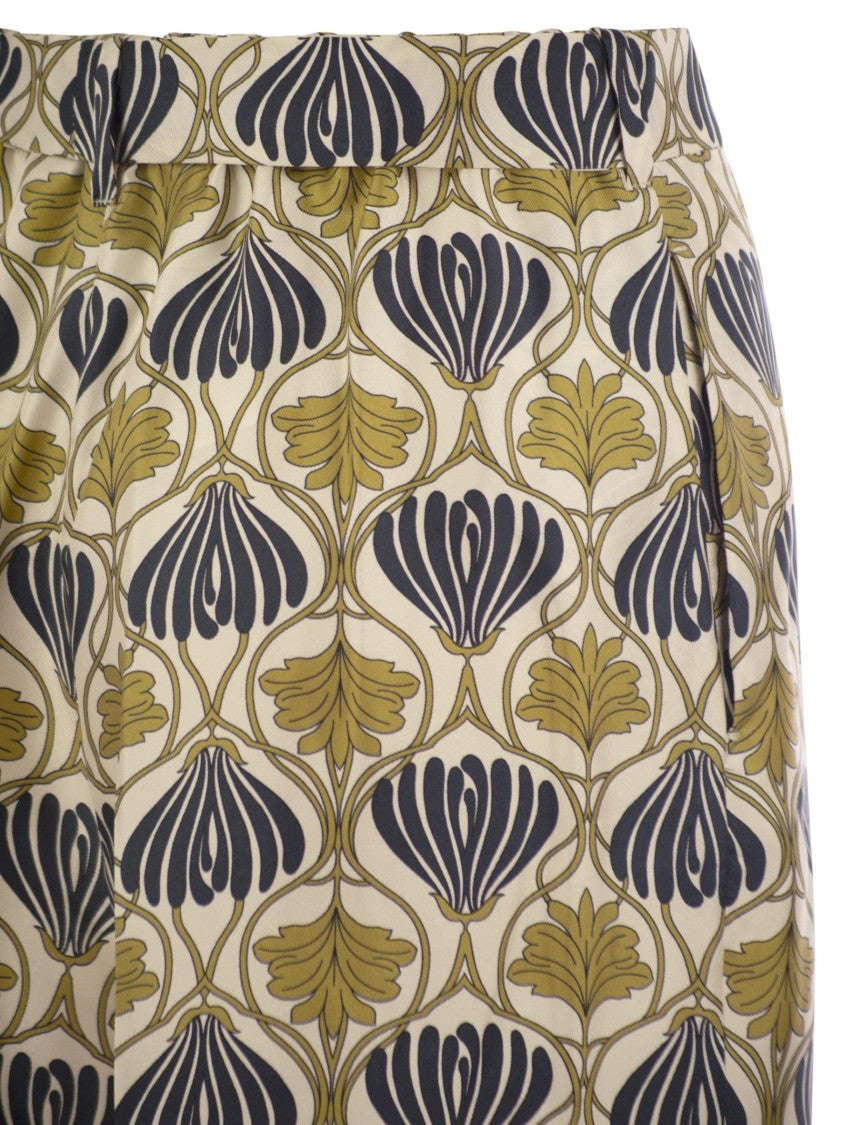 Max Mara Timec - Printed Silk Fluid Trousers