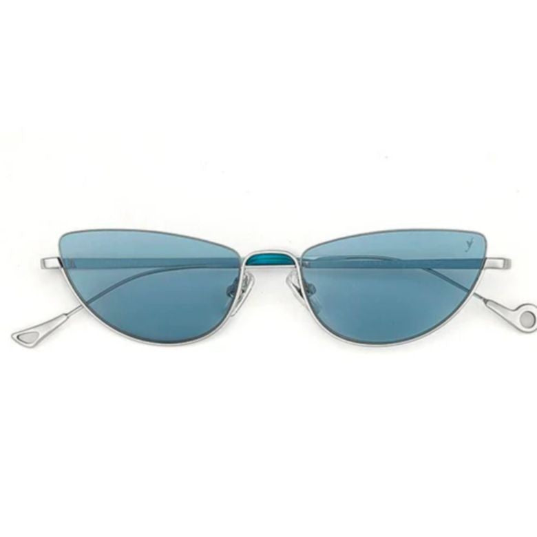 Eyepetizer Odaiba C.1-65 Narrow Cat-Eye Sunglasses With Blue-Tinted Lenses